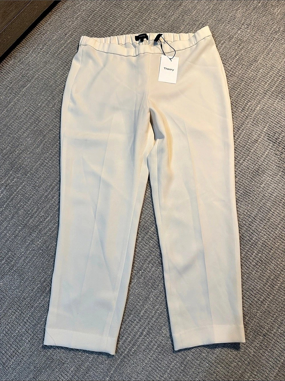 Theory Basic Pull On Pant CL Straight Leg Cream Pants Size 12